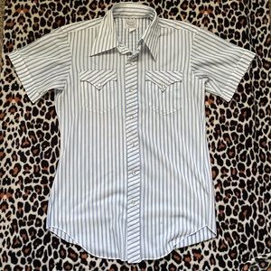 Vintage H Bar C California fitted polyester western shirt with pearl snaps